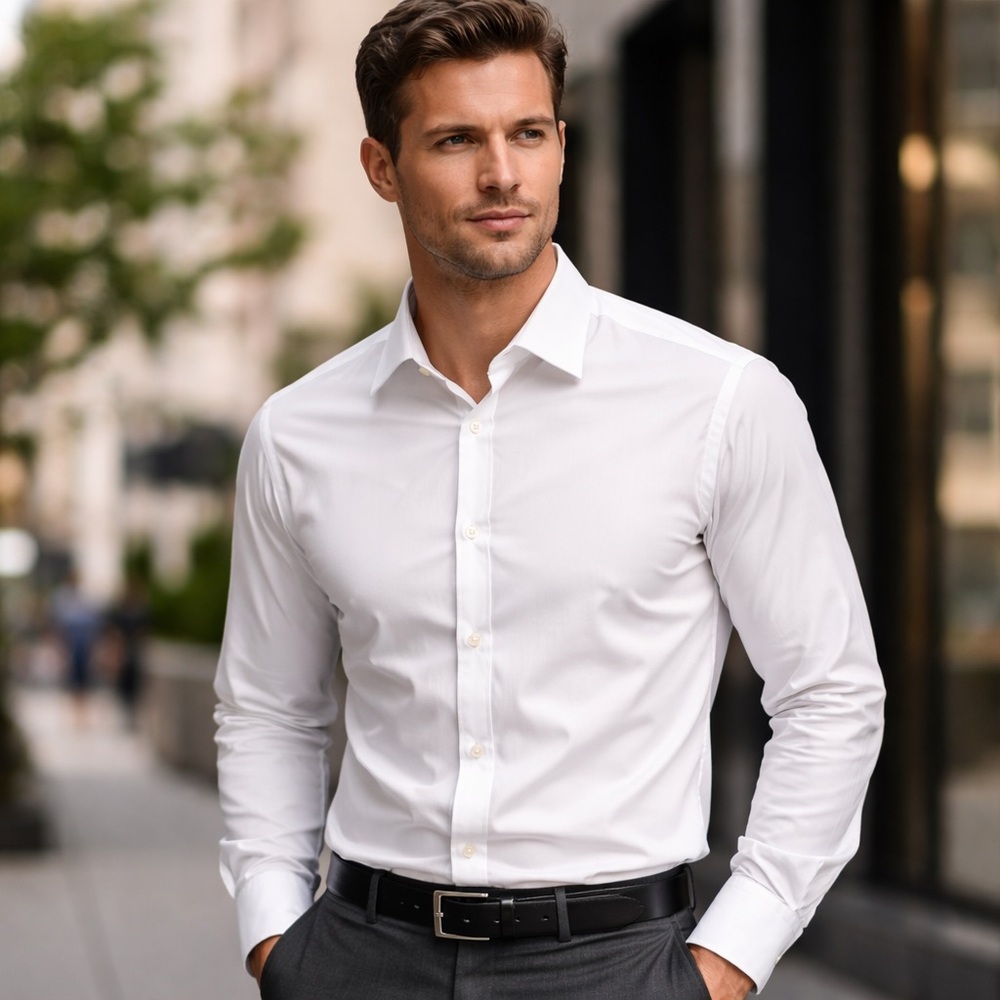 Charles Tyrwhitt White Dress Shirt – Men’s 16½ / 35 – Non-Iron Slim Fit